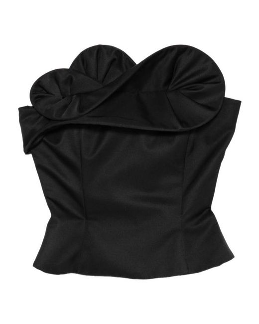 Magda Butrym Black Petal Strapless Corset