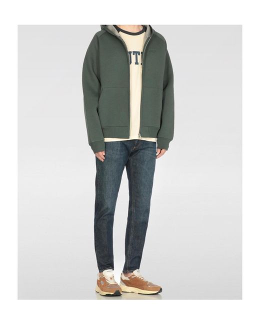 Autry Green Zipped Logo Embroidered Hoodie for men