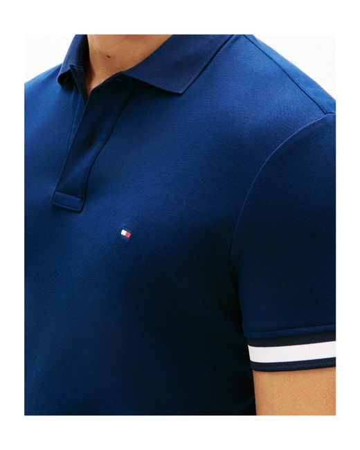 Tommy Hilfiger Blue Logo Short Sleeve Polo Shirt for men
