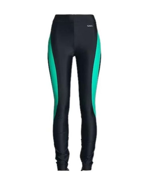 Ganni Blue High-Waisted Stretch Sports Pants