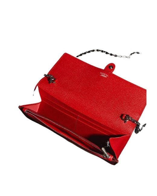 Gucci Red Jackie Wallet On Chain