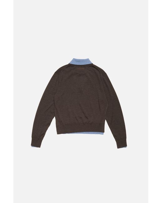 Acne Gray Layered Knit Jumper