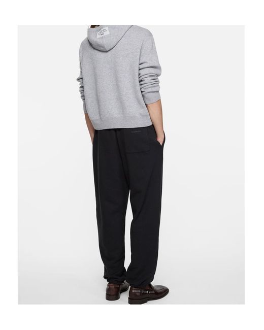 Acne Gray Knitted Long-Sleeve Hoodie for men