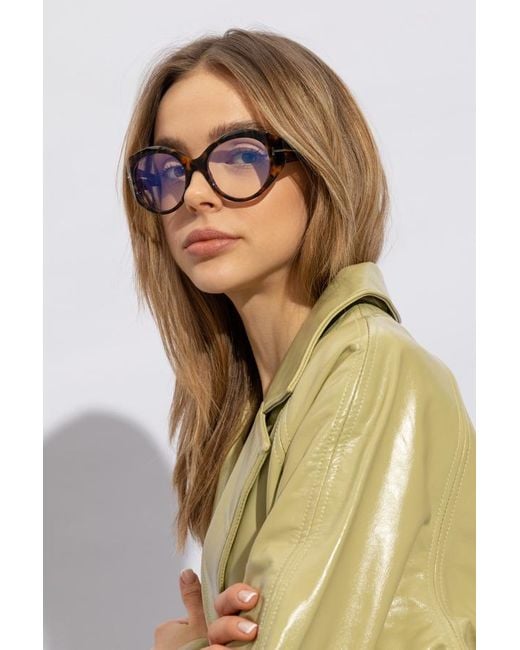 Tom Ford White Eyewear Oval Frame Glasses