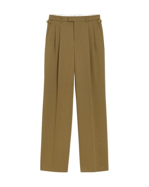 AMI Green Pleated Tab Pants