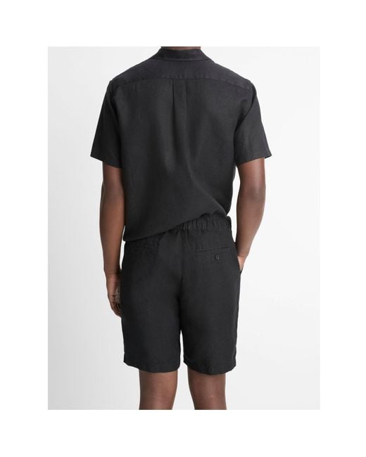 Vince Black Hemp Drawstring Short for men
