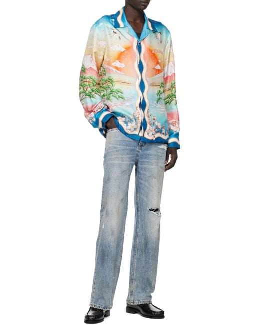 Casablanca Blue Casual Shirts for men