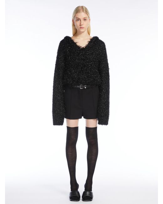 Sportmax Black Pleat Detailed Shorts