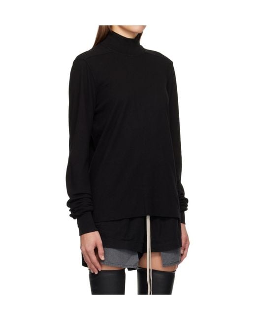 Rick Owens Black Headon Double-Layer Turtleneck Sweater