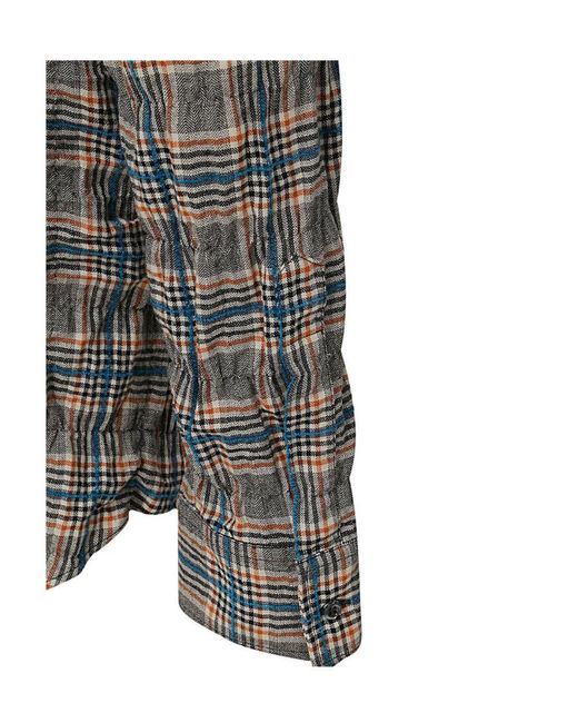 DSquared² Gray Checked Buttoned Shirt for men