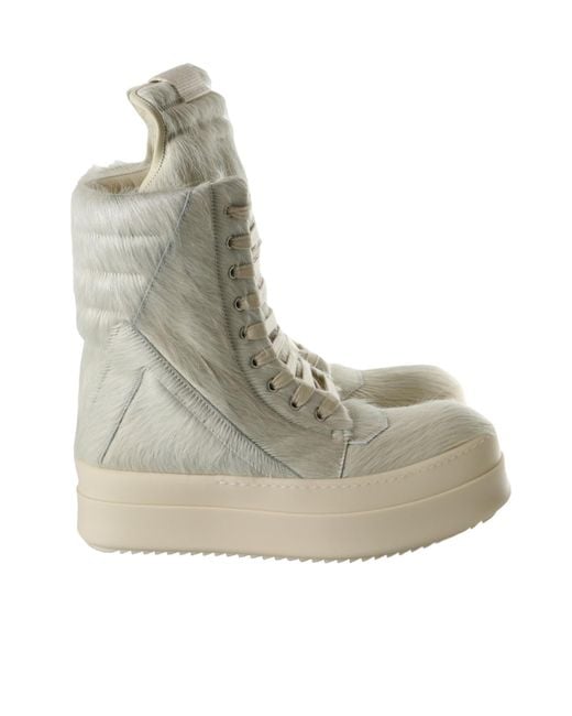 Rick Owens Gray Mega Geobasket Lace-Up Sneakers for men