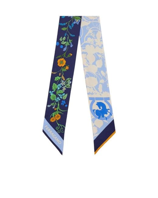 Ferragamo Blue Pegasus Print Bandeau