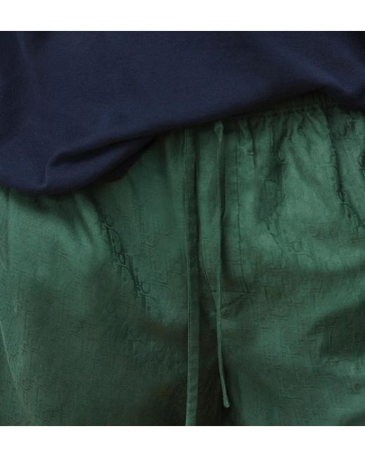 Dior Green Oblique Jacquard Shorts for men