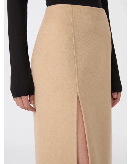 Sportmax Natural Slit Pencil Skirt