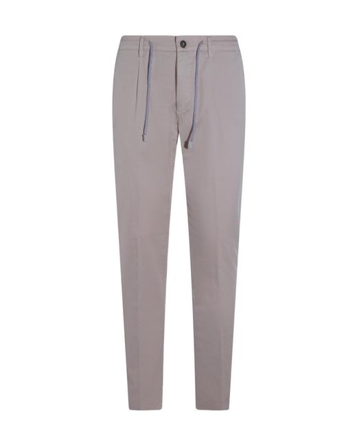 Eleventy Gray Drawstring Tapered Pants for men