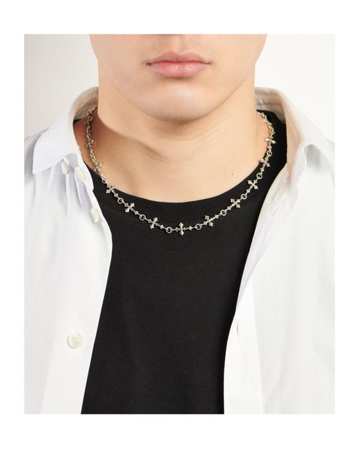 Emanuele Bicocchi White Avelli Cross Cable-Link Necklace for men