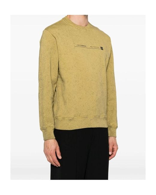 C P Company Natural Logo-Print Sweatshirt for men