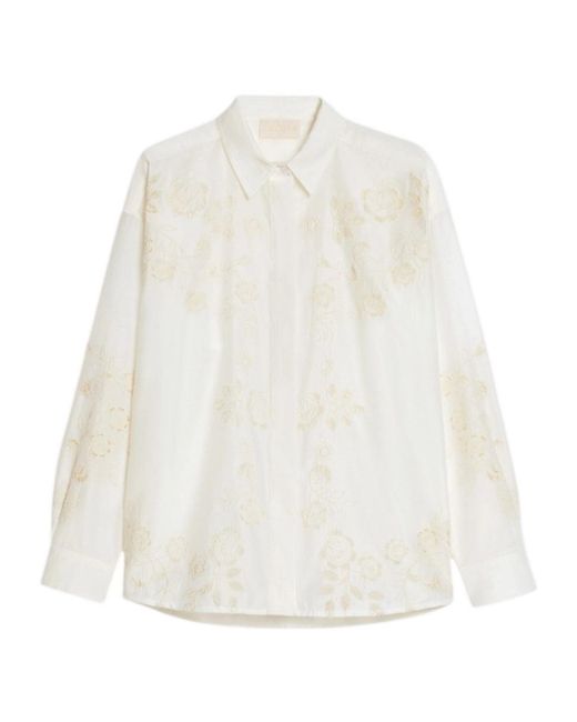 iBlues White Embroidered Shirt
