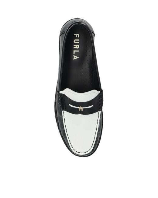 Furla Black Collage Colour-Block Loafers