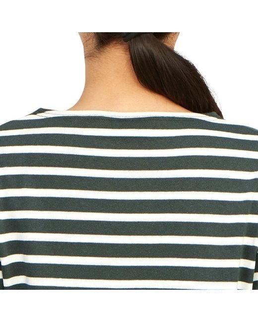 Saint James Green Striped Logo T-Shirt