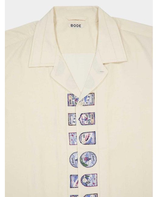 Bode White Short Sleeved Ski Season Shirt for men