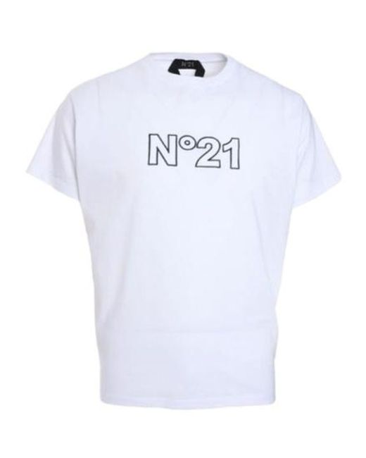 N°21 White Short-Sleeved Crewneck T-Shirt for men