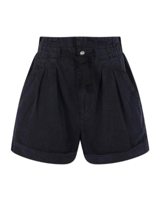 Isabel Marant Blue Isabel Marant Étoile Nirma Pleated Drawstring Shorts