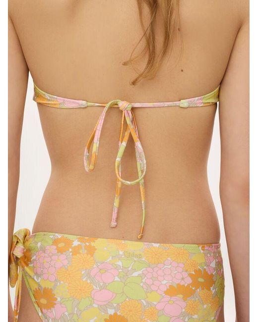 Chloé White Chloé Floral Tie-Side Bikini Bottoms