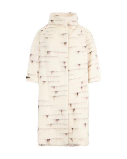 Peserico Natural Funnel Neck Single-Breasted Coat