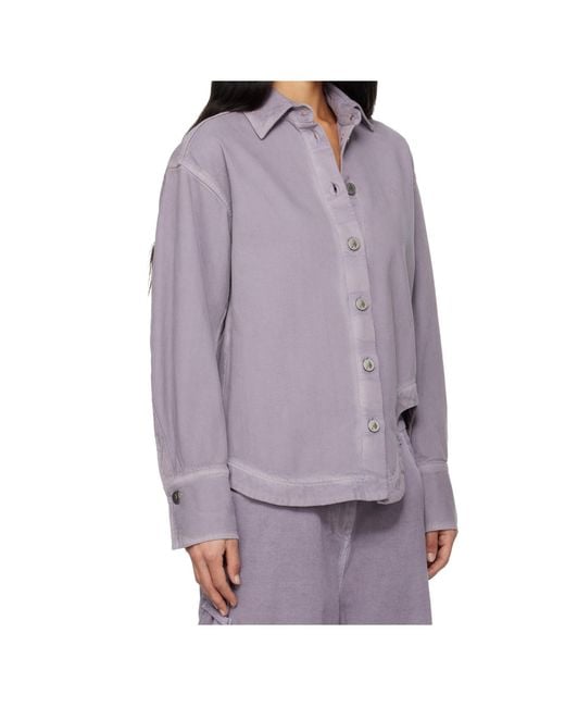The Attico Purple The Long Sleeved Denim Shirt