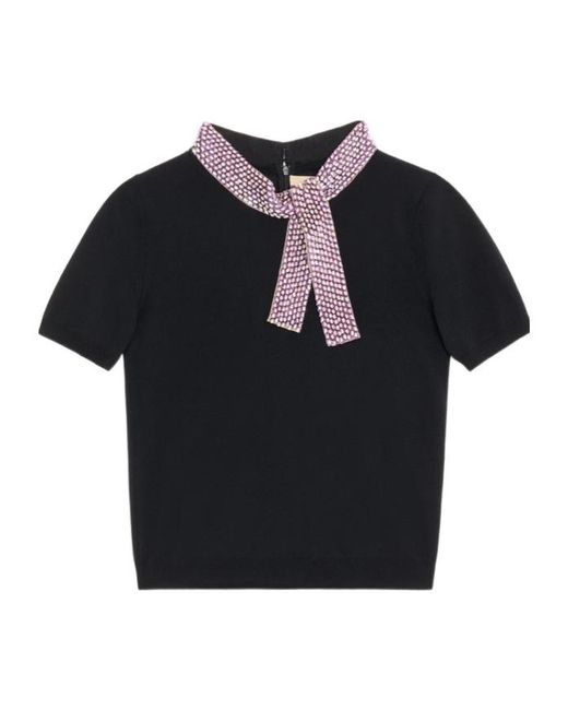 Valentino Black Short-Sleeved Knitwear
