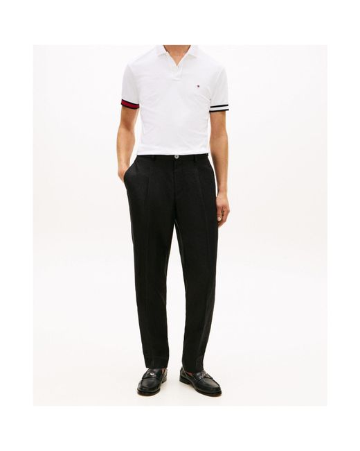 Tommy Hilfiger White Logo Short Sleeve Polo Shirt for men