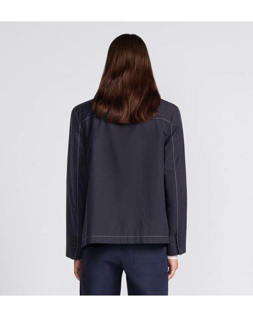 Dior Blue Homme Collared Button-Up Jacket for men