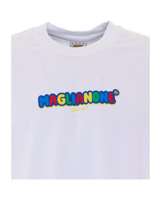 Magliano White Logo Print T-Shirt for men