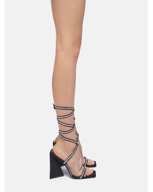 The Attico White Open-Toed High-Heeled Sandals