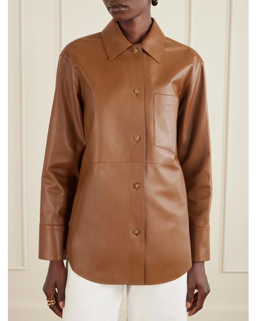 Joseph Brown Penna Leather Shirt