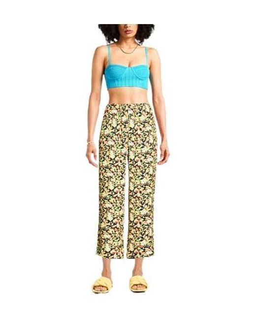Marni Metallic Floral Print Wide Leg Pants