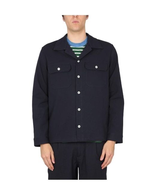 Howlin' By Morrison Blue Long-Sleeved Button-Up Shirt for men
