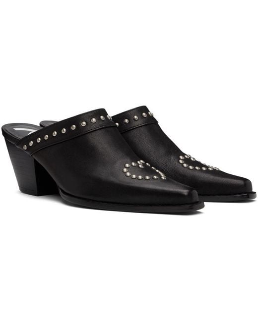 OPEN YY Black Studded Mules