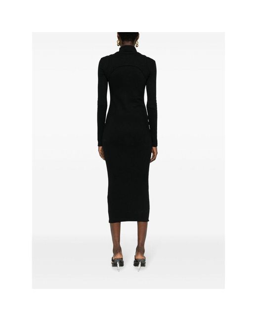 Off-White c/o Virgil Abloh Black High-Neck Stretch Dress
