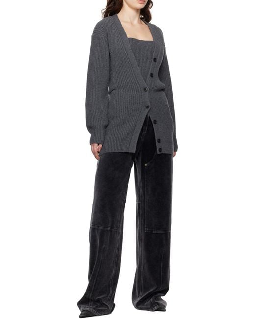 Alexander Wang Gray Pre-Styled Twinset Cardigan