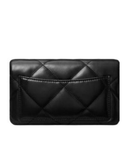 Tory Burch Black Kira Diamond Quilted Chain Wallet