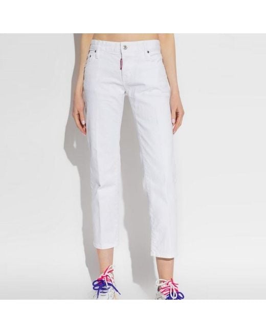 DSquared² White Jenna Straight-Leg Jeans