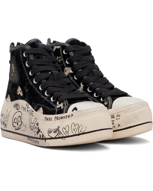R13 Black Kurt High-Top Sneakers for men