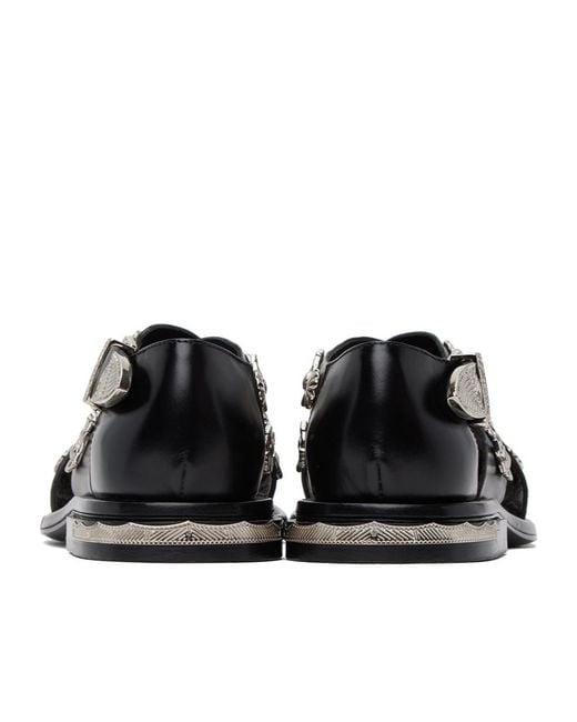 Toga Black Square Toe Flat Sandals