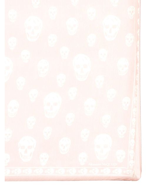 McQueen White All-Over Skull Printed Scarf for men