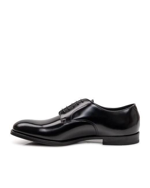 Doucal's Black Polished Derby Shoes for men