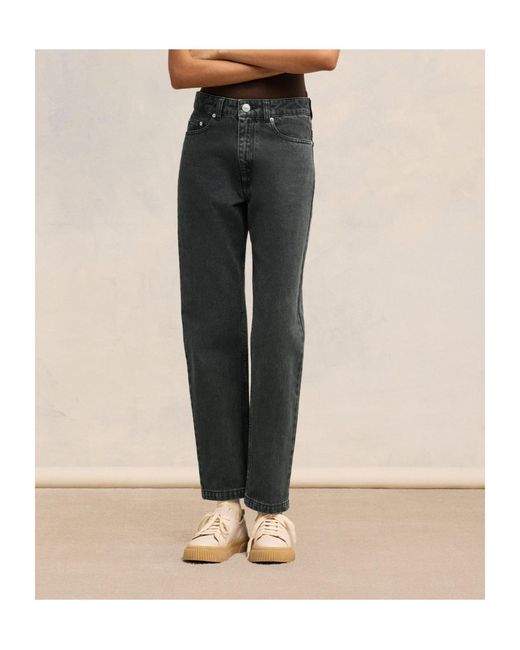 AMI Gray Logo Patch Jeans