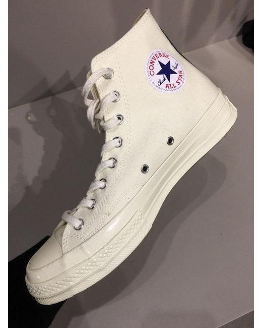 COMME DES GARÇONS PLAY White Popular Converse Canvas Sneakers for men