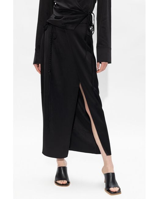 Nanushka Black Racha Slit-Detailed Skirt